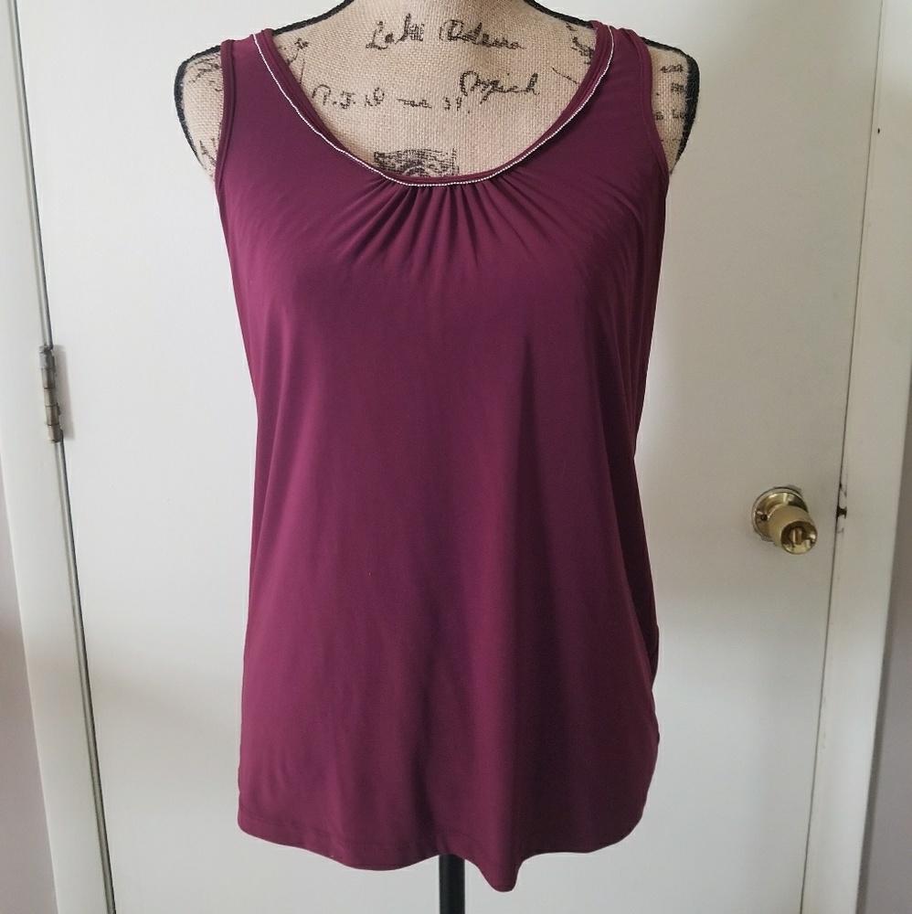 Limited Burgundy tank with beaded neck line